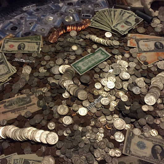Estate Lot Old US Coins & Currency Silver Gold (Base Level)