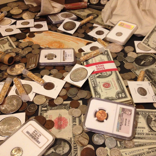 Estate Sale Old US Coins & Currency Lot Silver Gold (Premier Level)