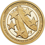 2021 S Proof Native American "Military" Golden Dollar $1