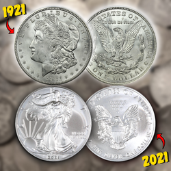 1921 / 2021 Morgan Dollar + American Silver Eagle (Final Year Set)