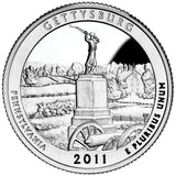 2011 SILVER Proof "Gettysburg" National Military Park Quarter - Pennsylvania