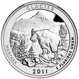 2011 SILVER Proof "Glacier" National Park Quarter - Montana
