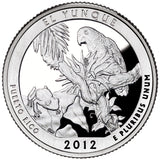2012 SILVER Proof "El Yunque" National Forest Quarter - Puerto Rico