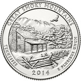 2014 P,D,S "Great Smoky Mountains" National Park Quarter Uncirculated Set - Tennessee
