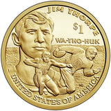 2018 S Reverse Proof Native American "Jim Thorpe" Golden Dollar $1