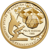 2019 S Proof American Innovation "Polio Vaccine" $1 - Pennsylvania