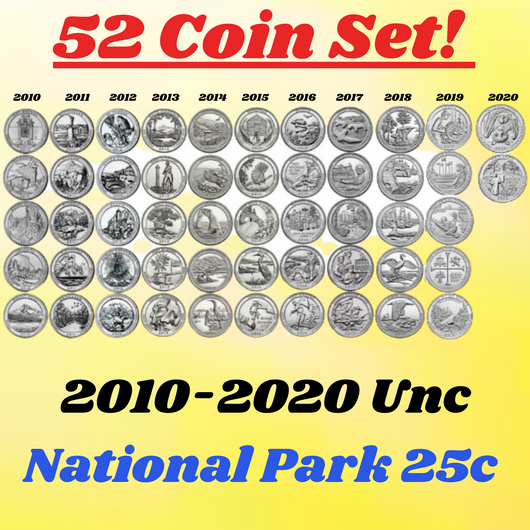 2010-2020 National Park 52 Coin UNC Quarter Set