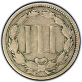 Three Cent Nickel 1865-1889 Average Circulated 3 Cent Nickel