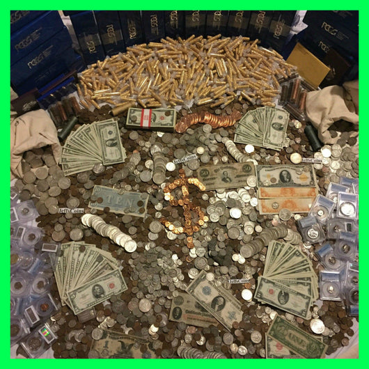 Estate Lot Old US Coins & Currency Silver Gold (Mid-Grade Level