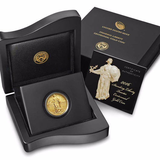 2016 Gold Standing Liberty Quarter ~ Centennial Coin .9999 24k